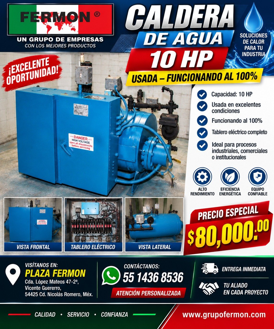 CALDERA DE AGUA DE 10 HP