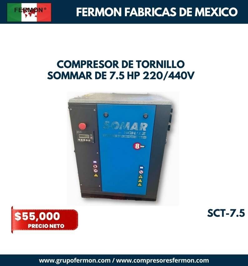 COMPRESOR DE TORNILLO SOMMAR DE 7.5 HP 220/440V