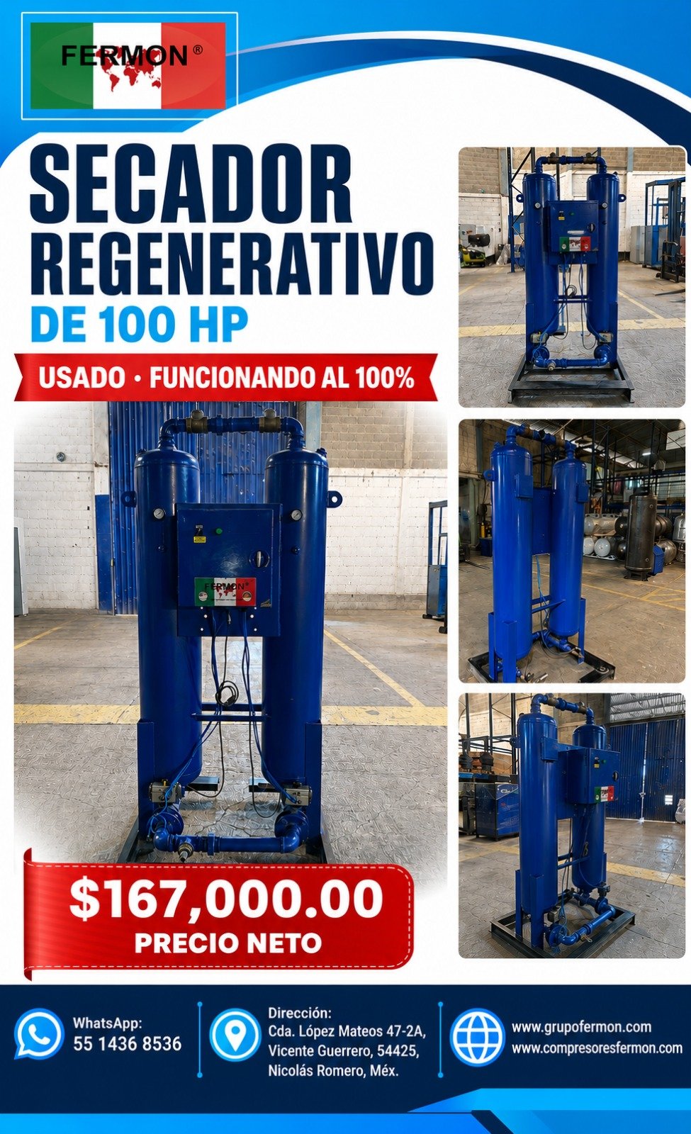 SECADOR REGENERATIVO DE 100 HP