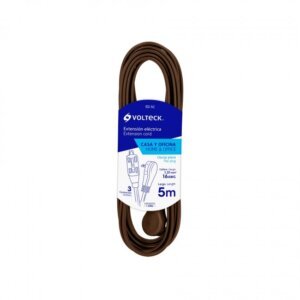 EXTENSION ELECTRICA DOMESTICA 5M CAFE C/CLAVIJA PLANA ED-5C