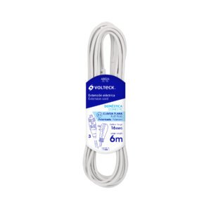 EXTENSION ELECTRICA DOMES. 6M C/CLAVI PLANA BLANCA ED-6B