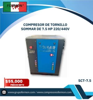 COMPRESOR DE TORNILLO SOMMAR DE 7.5 HP 220/440V