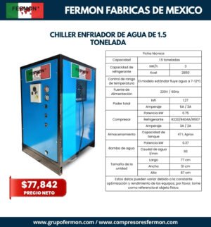 CHILLER ENFRIADOR DE AGUA DE 1.5 TONELADA