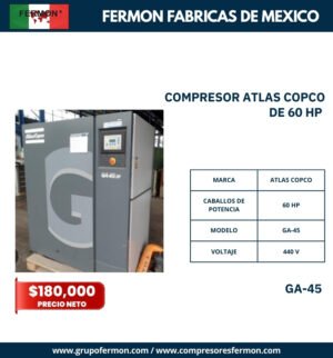 COMPRESOR ATLAS COPCO DE 60 HP