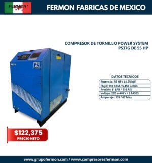 COMPRESOR DE TORNILLO POWER SYSTEM PS37G DE 55 HP