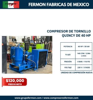 COMPRESOR DE TORNILLO QUINCY DE 40 HP