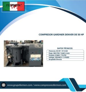 COMPRESOR GARDNER DENVER DE 50 HP