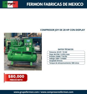 COMPRESOR JOY DE 20 HP CON DISPLAY