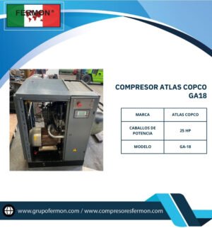 COMPRESOR ATLAS COPCO DE 25 HP GA18