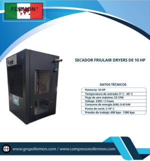 SECADOR FRIULAIR DRYERS DE 10 HP