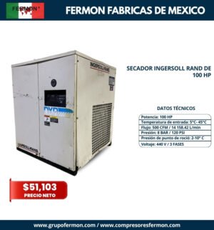 SECADOR INGERSOLL RAND DE 100 HP