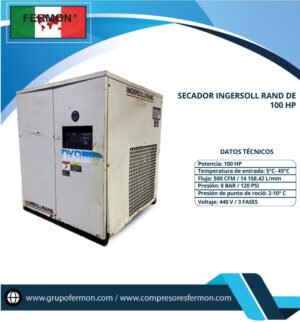 SECADOR INGERSOLL RAND DE 100 HP